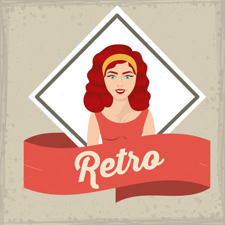 Retro Woman digital design, vector illustration eps 10のイラスト素材