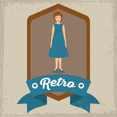 Retro Woman digital design, vector illustration eps 10のイラスト素材