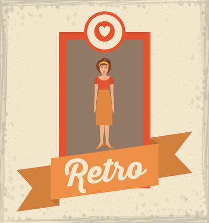 Retro Woman digital design, vector illustration のイラスト素材