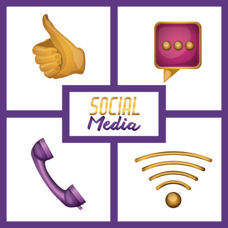 Social Media digital design, vector illustrationのイラスト素材