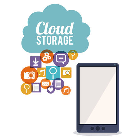 Cloud Storage digital design, vector illustration のイラスト素材