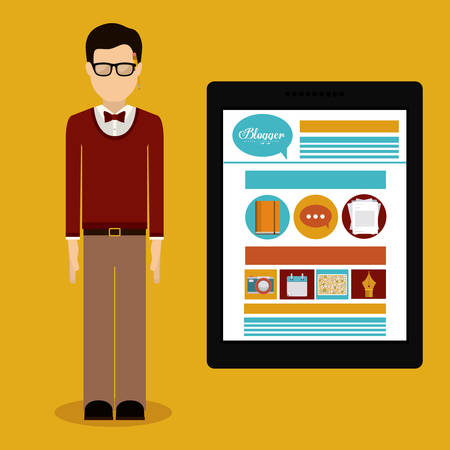 Blogger digital design, vector illustration eps 10のイラスト素材