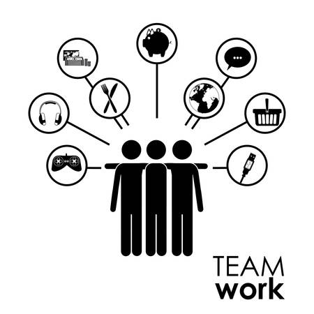 Team work digital design, vector illustration eps 10のイラスト素材
