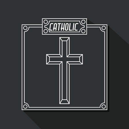 Catholic digital design, vector illustrationのイラスト素材