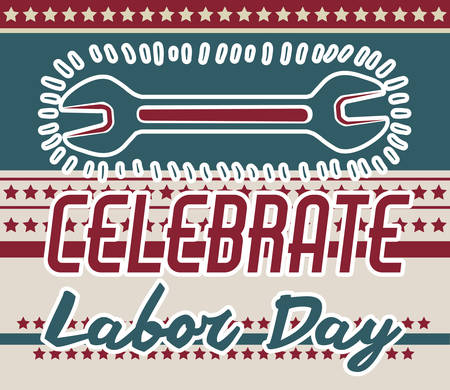 Retro Labor day digital design, vector illustration のイラスト素材