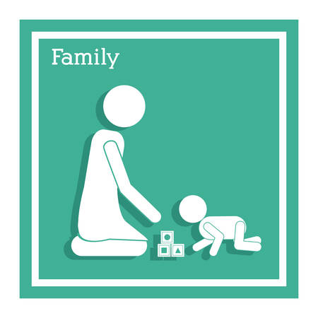 Family digital design, vector illustration eps 10のイラスト素材
