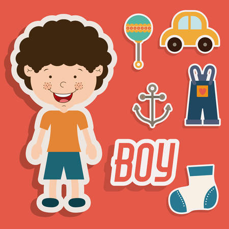Boy digital design, vector illustration eps 10のイラスト素材