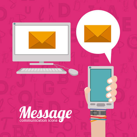 Message  digital design, vector illustration eps 10のイラスト素材