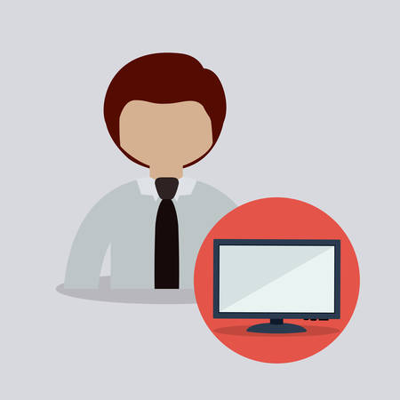 Businesspeople digital design, vector illustration のイラスト素材