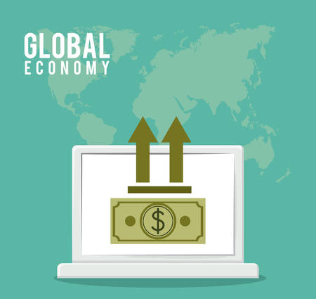 Global Economy digital design, vector illustration  のイラスト素材