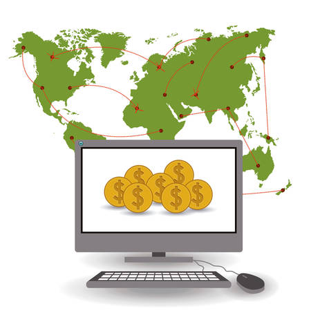 Global Economy digital design, vector illustration  のイラスト素材