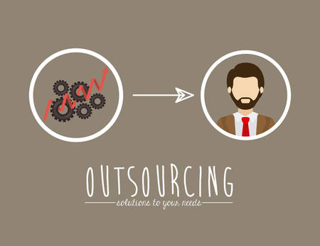 Outsourcing digital design, vector illustration  のイラスト素材