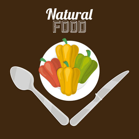 Natural food with cutlery design, vector illustration eps 10のイラスト素材