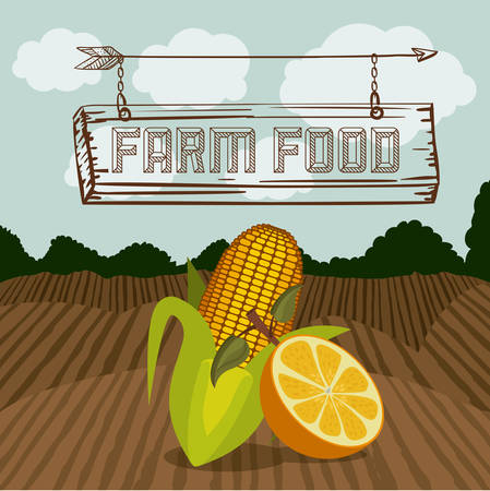 Farm Food digital design, vector illustration eps 10のイラスト素材