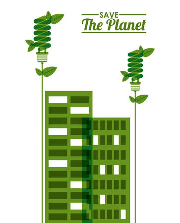 Eco city over white background design, vector illustration eps 10のイラスト素材