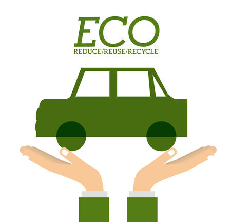 Eco car over white background design, vector illustration eps 10のイラスト素材