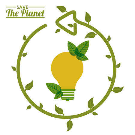 Eco bulb design over white background, vector illustration eps 10のイラスト素材