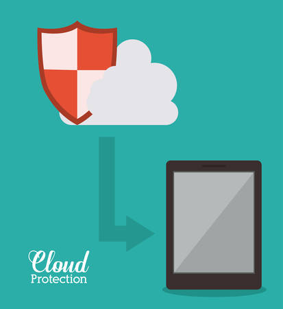 Cloud Computing with a tablet  design, vector illustration eps 10のイラスト素材