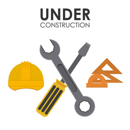 Under construction tools,  design, vector illustration のイラスト素材