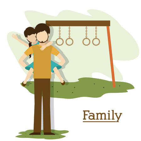 Father and his family design, vector illustration  のイラスト素材