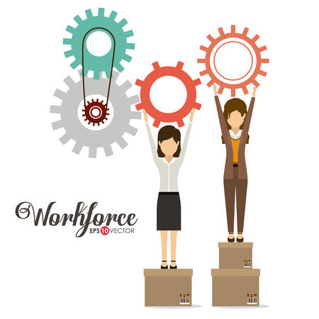 Teamwork and businesspeople concept design のイラスト素材