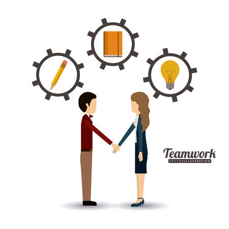 Teamwork and businesspeople concept designのイラスト素材