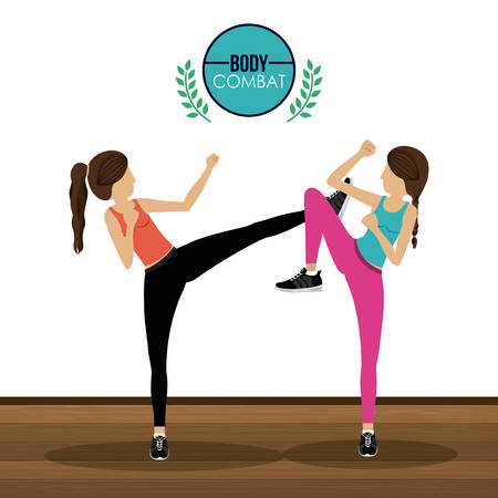 Bodycombat concept with avatar designのイラスト素材