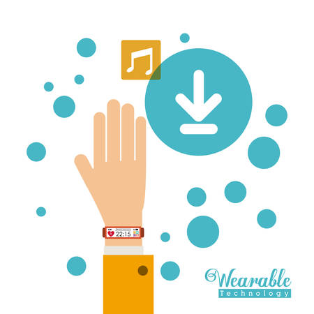 Wearable technology concept with multimedia and aps icons designのイラスト素材