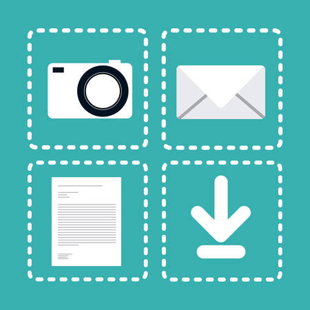 Wearable technology concept with multimedia and aps icons designのイラスト素材