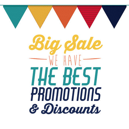 Promotions and discounts  message digital designのイラスト素材