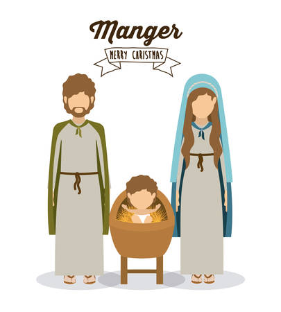 Merry Christmas concept about holy family designのイラスト素材