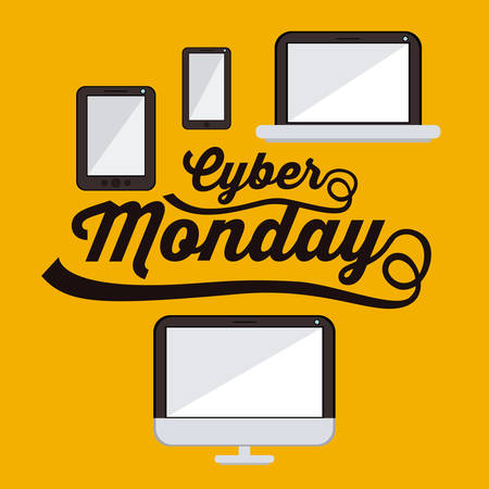Cyber Monday concept with ecommerce icons designのイラスト素材