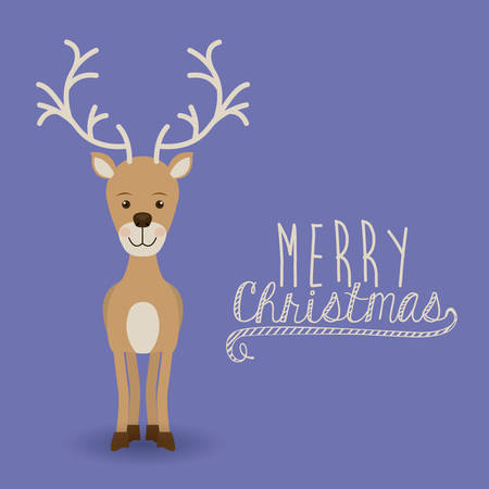 Merry Christmas concept with reindeer designのイラスト素材