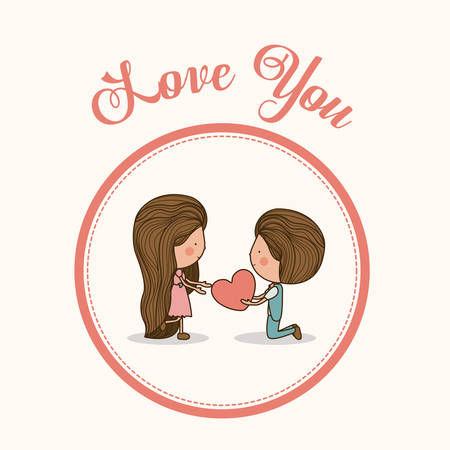 Love concept with kid cartoons design, vector illustration eps 10のイラスト素材