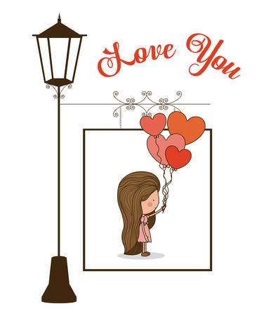 Love concept with kid cartoons design, vector illustration eps 10のイラスト素材