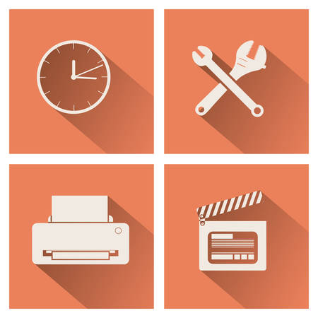 Icon set  concept over flat design, vector illustrationのイラスト素材