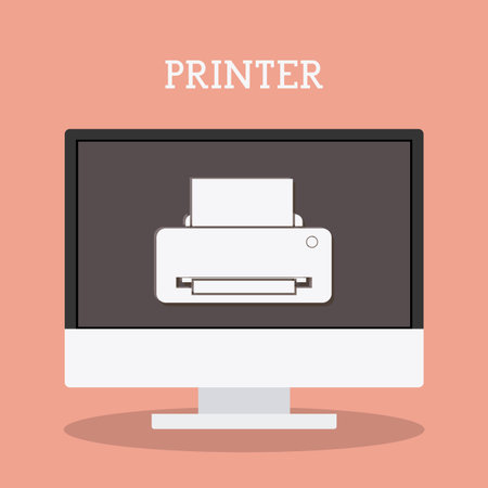 Printer icon concept over flat design, vector illustration  