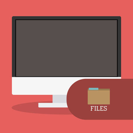 Computer icon concept over flat design, vector illustration  のイラスト素材