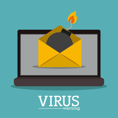 Cyber security concept about warning icon design, vector illustration  のイラスト素材