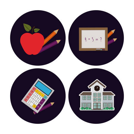 Education concept about back to school icons  design, vector illustration  のイラスト素材