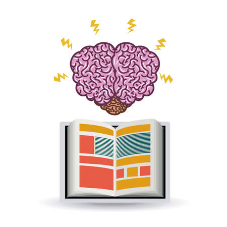 Brain concept over white and flat background design, vector illustration eps 10のイラスト素材