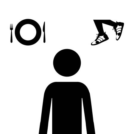 Healthy Lifestyle concept with fitness icons design, vector illustration eps 10のイラスト素材