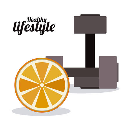 Healthy Lifestyle concept with fitness icons design, vector illustration のイラスト素材