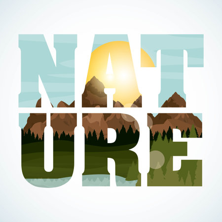 double exposure concept with landscape designs, vector illustration eps 10のイラスト素材