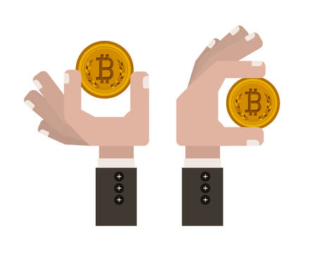 Global Economy concept with bitcoin icon design, vector illustration eps 10のイラスト素材