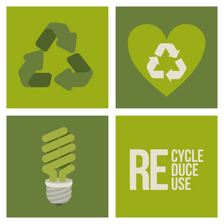 Energy saving concept with eco icons design, vector illustration eps 10のイラスト素材