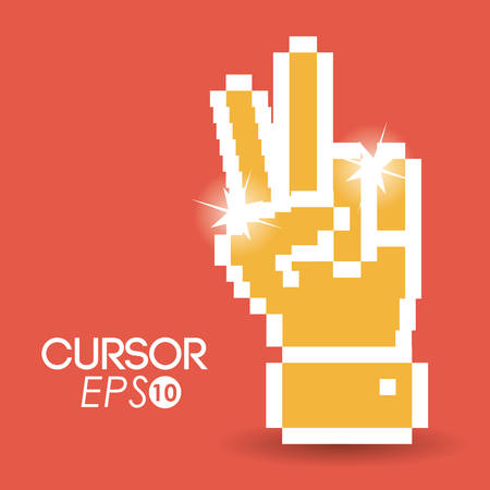 Cursor concept in form of hand shape, vector illustration eps 10のイラスト素材