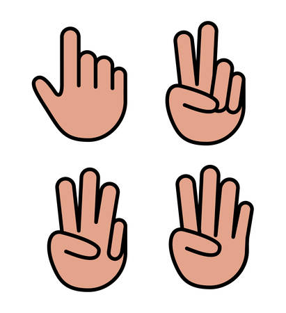 Hand Gesture concept with positive icons design,  vector illustration eps 10のイラスト素材