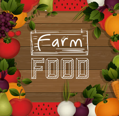 Farm Food  concept with healthy products design, vector illustration eps 10のイラスト素材