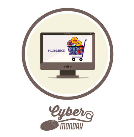 Cyber Monday concept with ecommerce icons design, vector illustration eps 10のイラスト素材